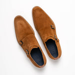 Zelli Legerra Suede Monk Strap Shoes Cognac (56-100-CGN)