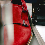 Zelli Legerra Suede Goatskin Double Monkstrap Shoes Red (56-100-RED)