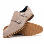 Zelli Legerra Suede Goatskin Double Monkstrap Shoes Sand (56-105-SND)