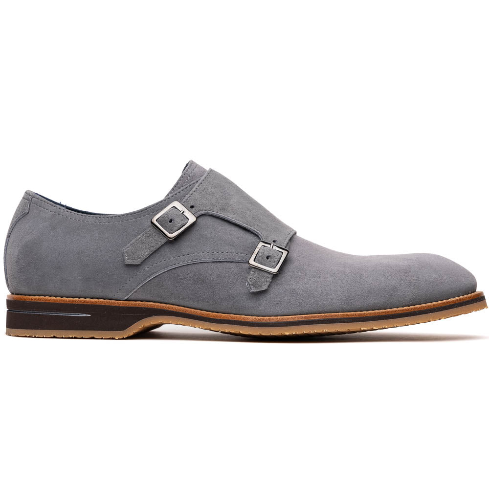 Zelli Leggera Goat Suede Monk Strap Grey