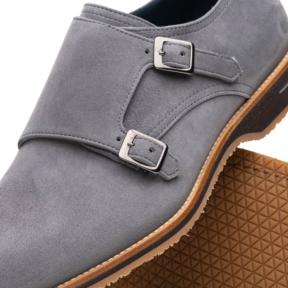 Zelli Legerra Goat Suede Monk Strap Grey (56-105-GRY)