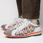 Zelli Leo Sueded Italian Goatskin Sneakers Grey Multi (66-250-GRY)