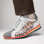 Zelli Leo Sueded Italian Goatskin Sneakers Grey Multi (66-250-GRY)