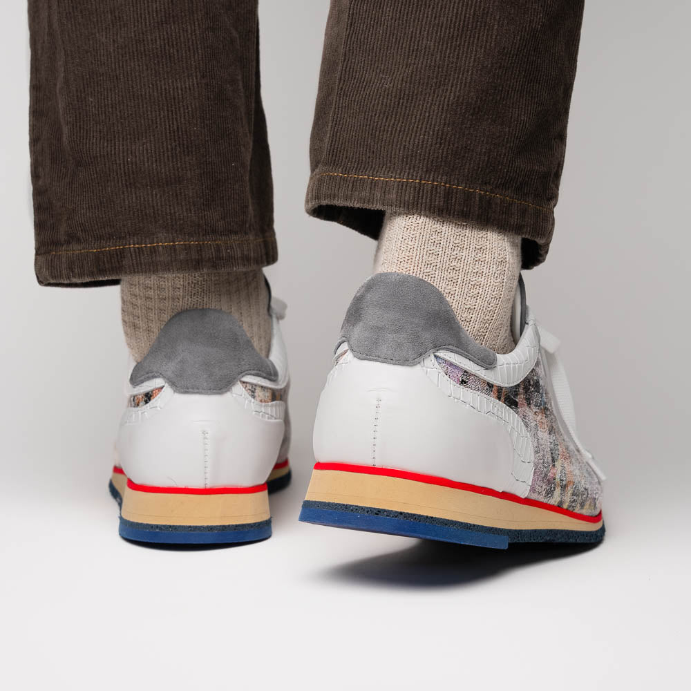 Zelli Leo Sueded Italian Goatskin Sneakers Grey Multi (66-250-GRY)
