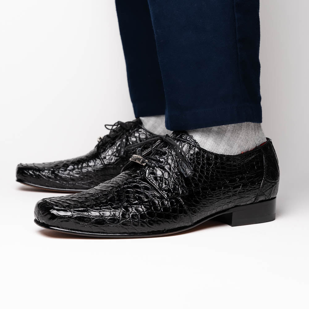 Marco Di Milano Leonardo Caiman Crocodile Derby Black