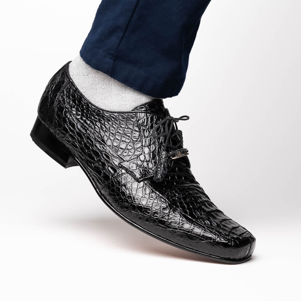 Marco Di Milano Leonardo Caiman Crocodile Derby Black