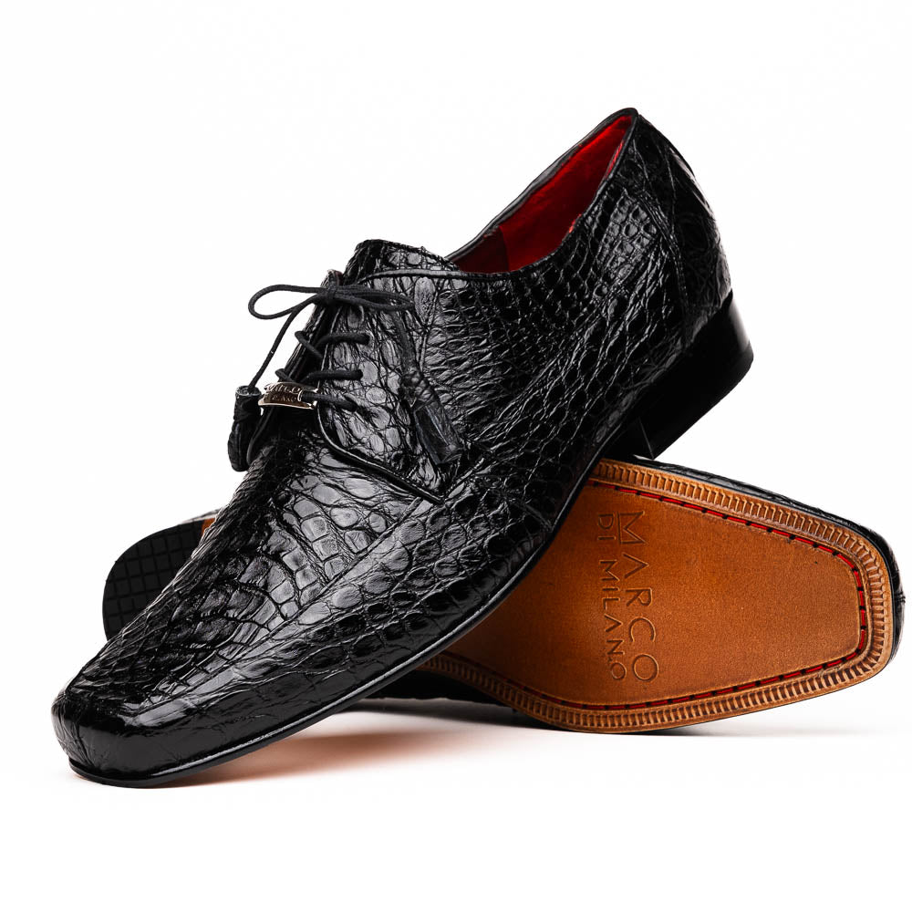 Marco Di Milano Leonardo Caiman Crocodile Derby Black