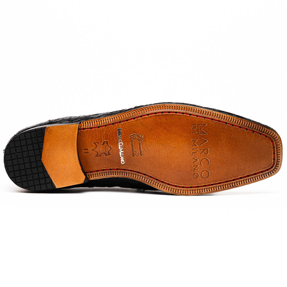 Marco Di Milano Leonardo Caiman Crocodile Derby Black