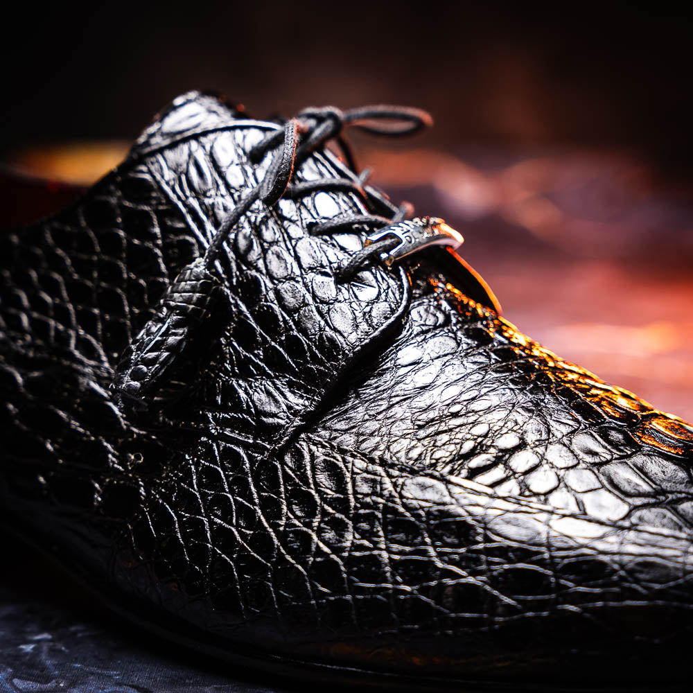 Marco Di Milano Leonardo Caiman Crocodile Derby Black