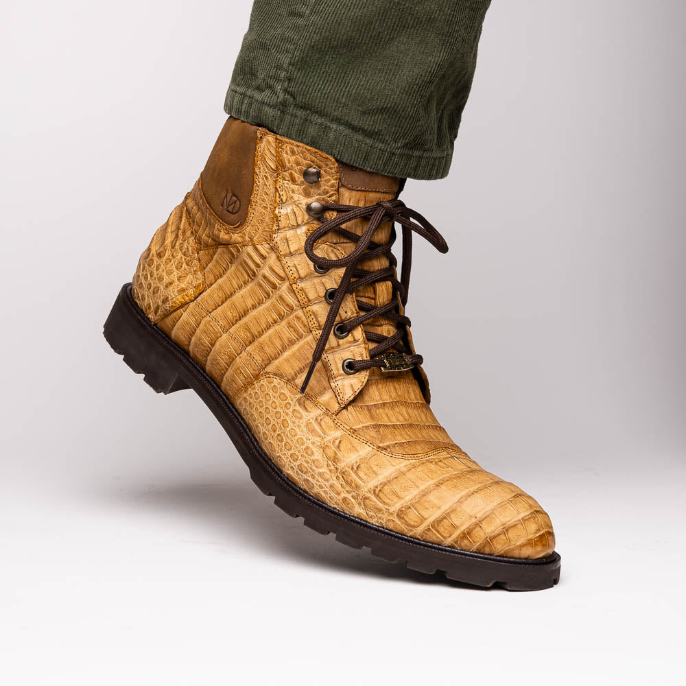 Marco Di Milano Leoni Caiman Crocodile Lace Up Boots Oil Orix