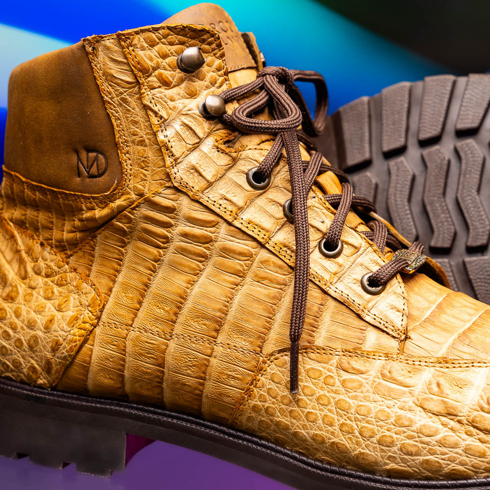 Marco Di Milano Leoni Caiman Crocodile Lace Up Boots Oil Orix