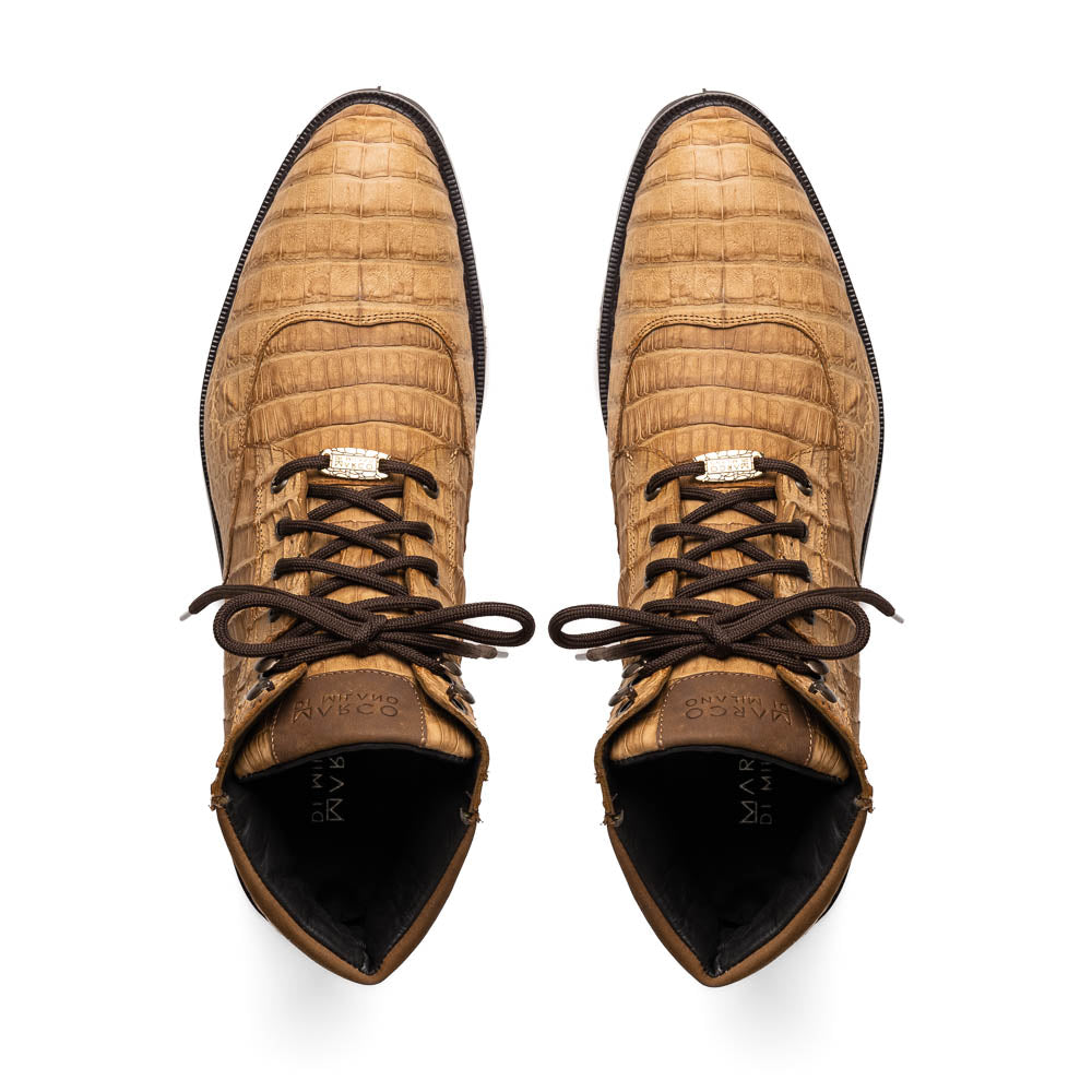 Marco Di Milano Leoni Caiman Crocodile Lace Up Boots Oil Orix
