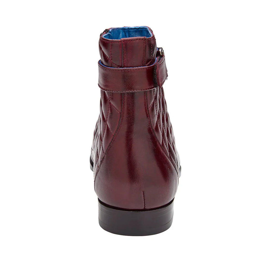 Belvedere Libero Ostrich & Quilted Leather Boots Ant. Dark Burgundy (R80)