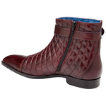Belvedere Libero Ostrich & Quilted Leather Boots Ant. Dark Burgundy (R80)