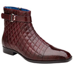 Belvedere Libero Ostrich & Quilted Leather Boots Ant. Dark Burgundy (R80)