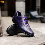 Belvedere Astor Genuine Hornback Caiman Crocodile Crocodile / Calfskin Sneakers Purple (33599)