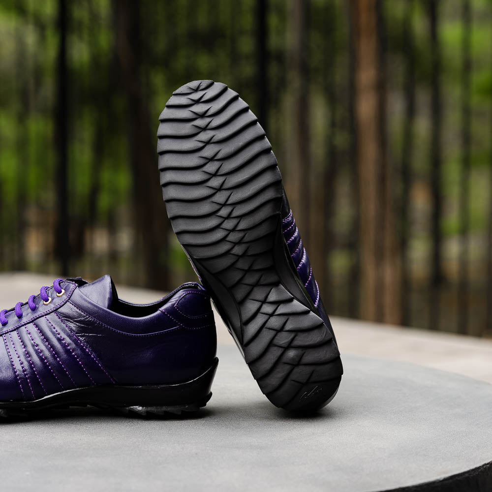 Belvedere Astor Genuine Hornback Caiman Crocodile Crocodile / Calfskin Sneakers Purple (33599)