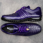 Belvedere Astor Genuine Hornback Caiman Crocodile Crocodile / Calfskin Sneakers Purple (33599)