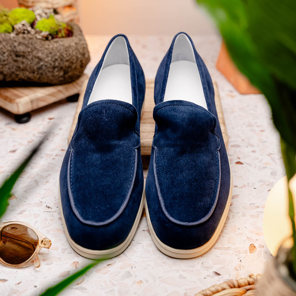 Zelli Livorno Sueded Italian Goatskin Loafer Navy (16-621-NVY)