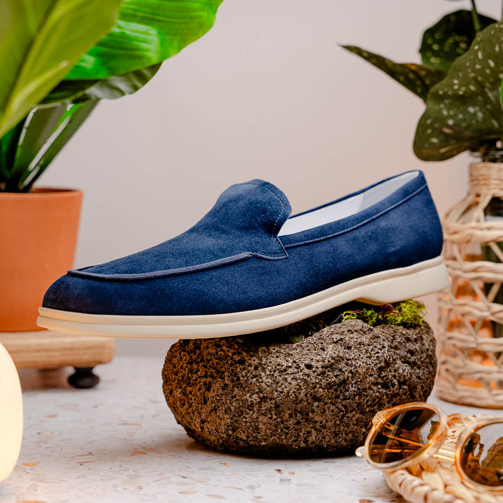 Zelli Livorno Sueded Italian Goatskin Loafer Navy (16-621-NVY)