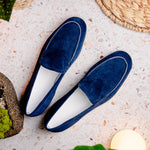 Zelli Livorno Sueded Italian Goatskin Loafer Navy (16-621-NVY)