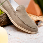 Zelli Livorno Sueded Italian Goatskin Loafer Bone