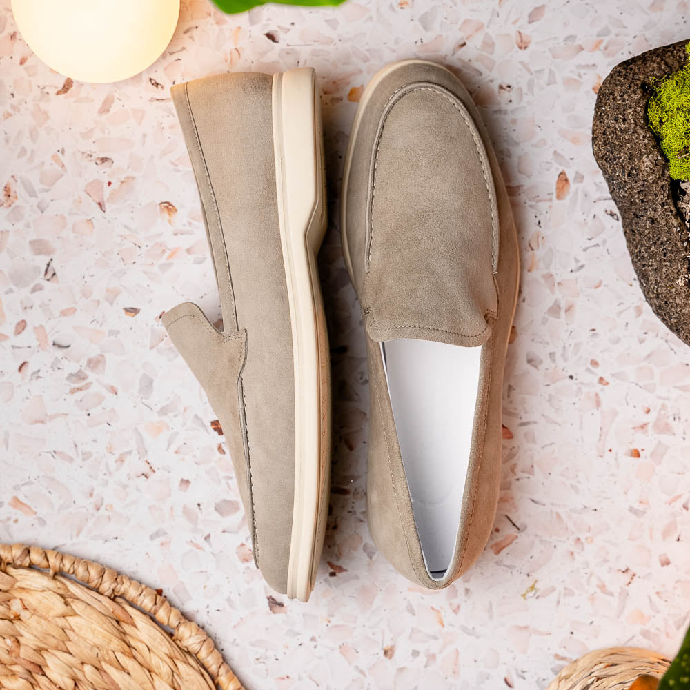 Zelli Livorno Sueded Italian Goatskin Loafer Bone