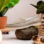 Zelli Livorno Sueded Italian Goatskin Loafer Bone