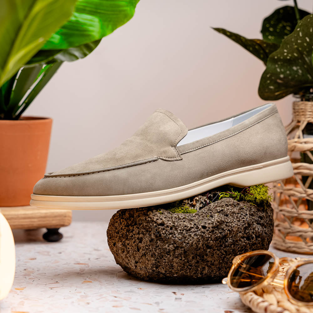 Zelli Livorno Sueded Italian Goatskin Loafer Bone