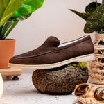 Zelli Livorno Sueded Italian Goatskin Loafer Brown (16-621-MOC)