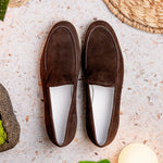 Zelli Livorno Sueded Italian Goatskin Loafer Brown (16-621-MOC)