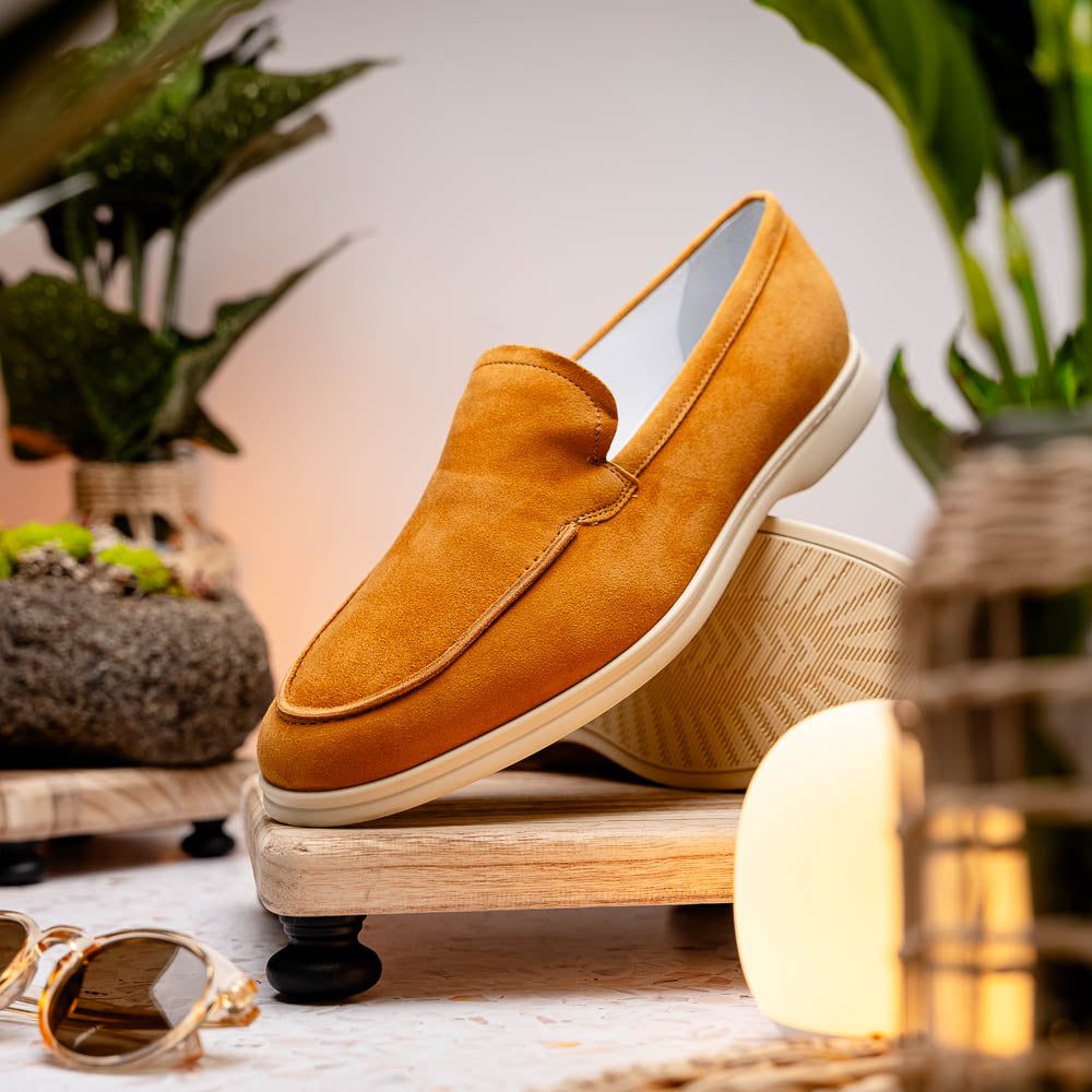 Zelli Livorno Sueded Italian Goatskin Loafer Cognac (16-621-CGN)