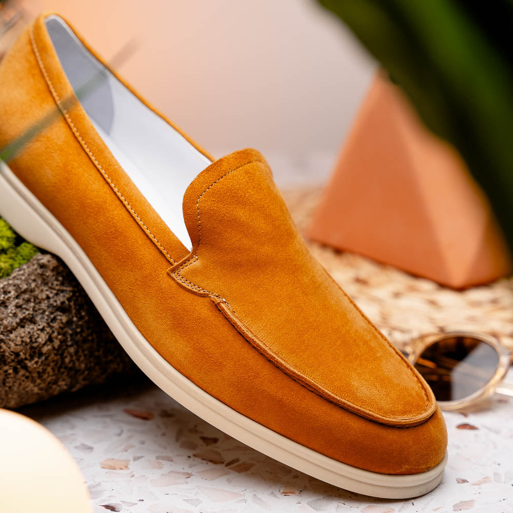 Zelli Livorno Sueded Italian Goatskin Loafer Cognac (16-621-CGN)