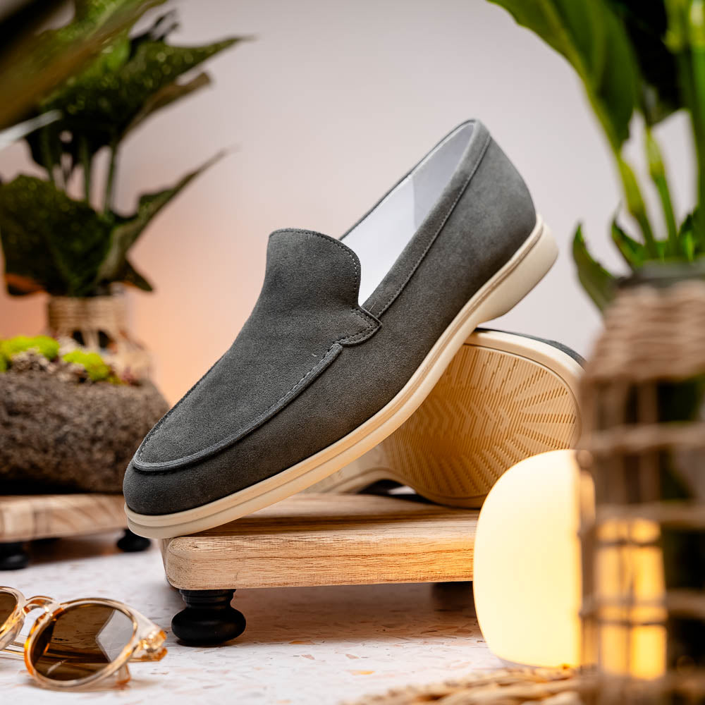 Zelli Livorno Sueded Italian Goatskin Loafer Grey