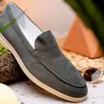 Zelli Livorno Sueded Italian Goatskin Loafer Grey (16-621-GRY)