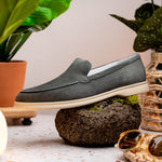 Zelli Livorno Sueded Italian Goatskin Loafer Grey (16-621-GRY)