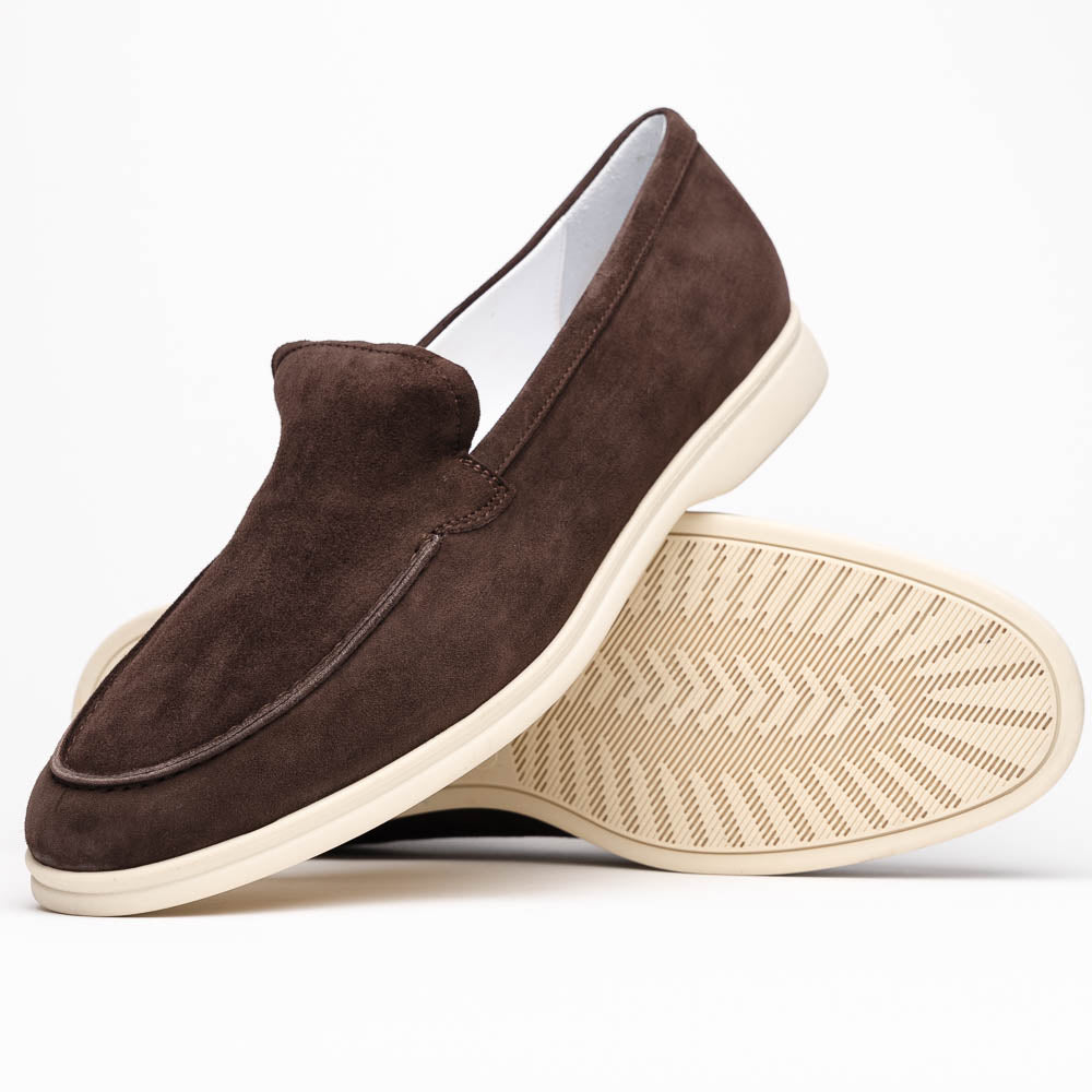 Zelli Livorno Sueded Italian Goatskin Loafer Brown (16-621-MOC)