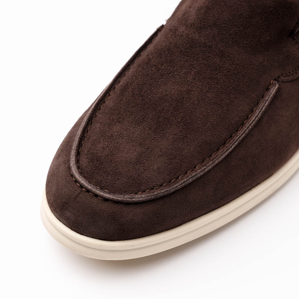 Zelli Livorno Sueded Italian Goatskin Loafer Brown (16-621-MOC)