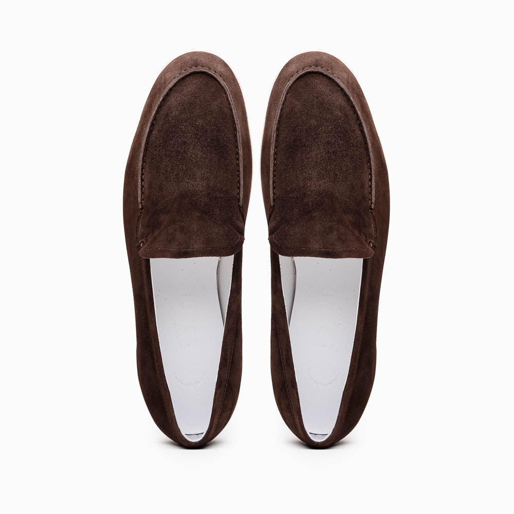 Zelli Livorno Sueded Italian Goatskin Loafer Brown (16-621-MOC)