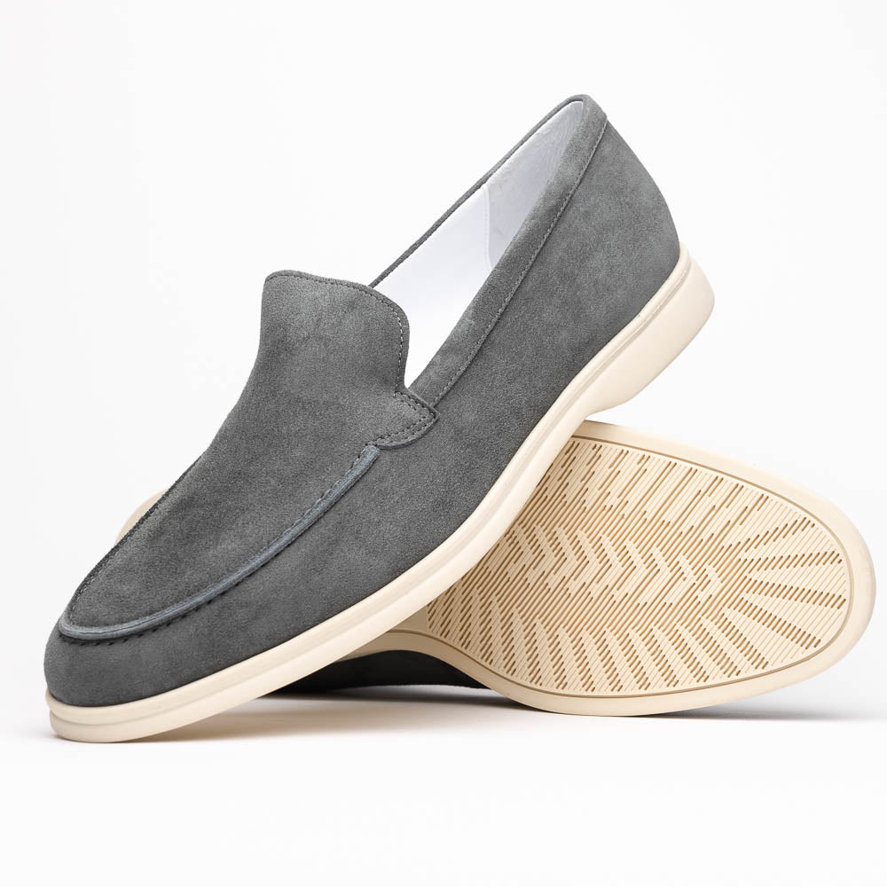 Zelli Livorno Sueded Italian Goatskin Loafer Grey (16-621-GRY)