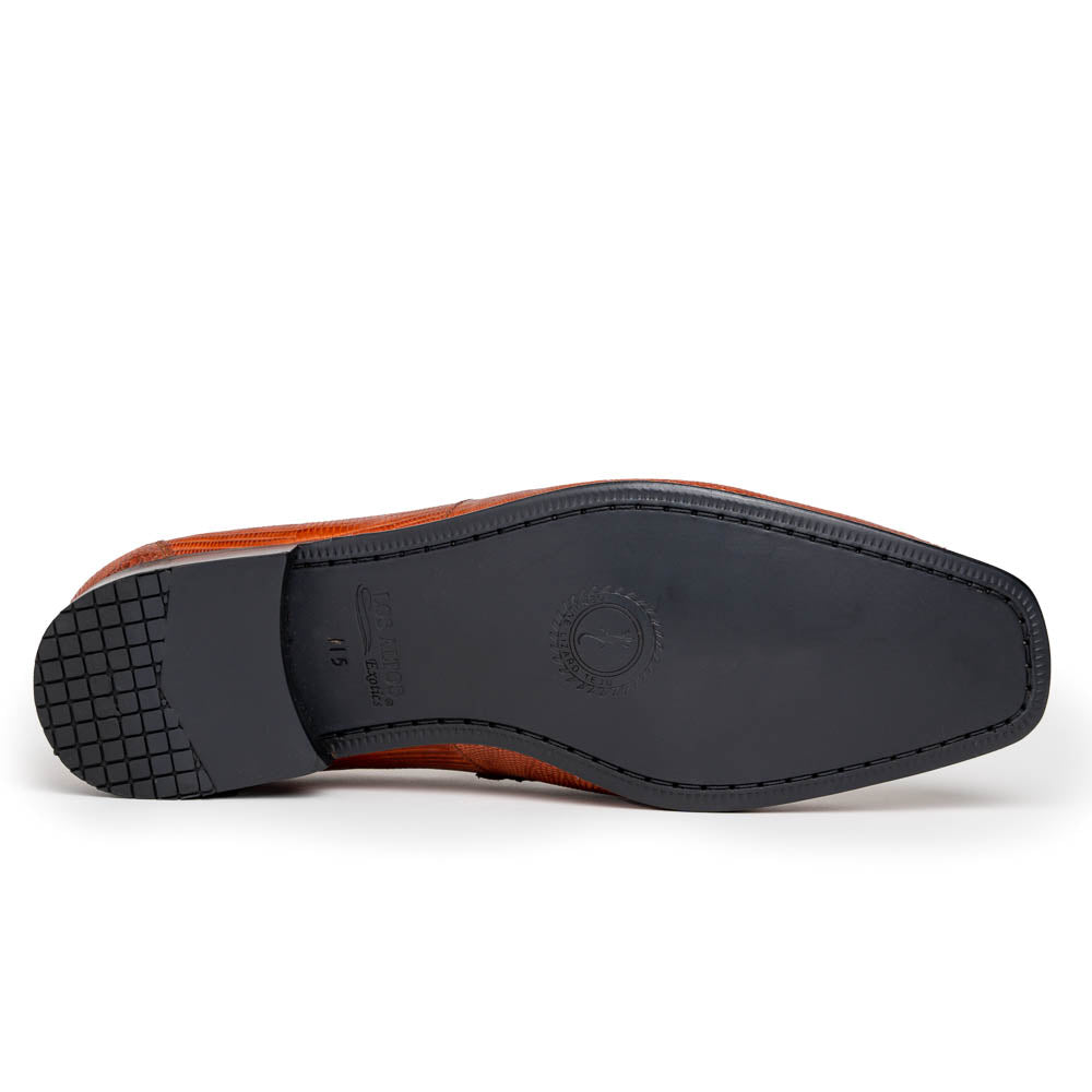 Los Altos Lizard Bit Loafers Cognac