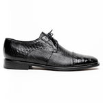 Los Altos Lizard & Caiman Cap Toe Shoes Black