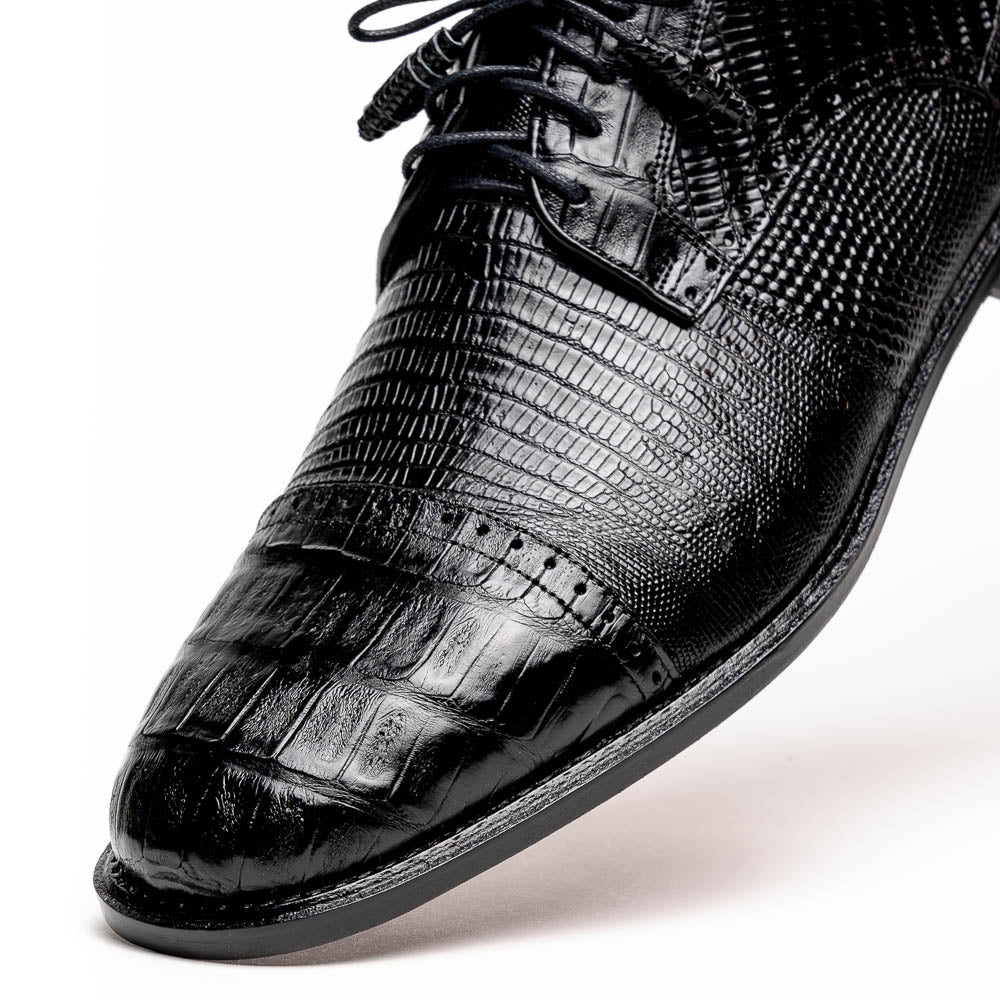 Los Altos Lizard & Caiman Shoes Black