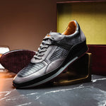 Mezlan Lizard & Leather Sneaker Black / Grey (AX4873-L)