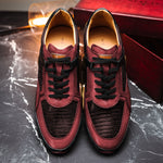 Mezlan Lizard & Leather Sneaker Black / Burgundy (AX4873-L)