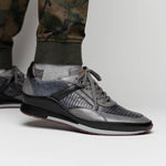 Mezlan Lizard & Leather Sneaker Black / Grey (AX4873-L)