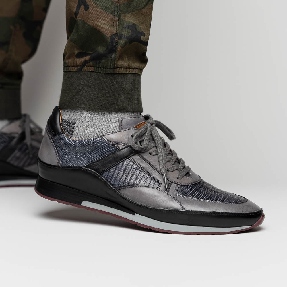 Mezlan Lizard & Leather Sneaker Black / Grey (AX4873-L)