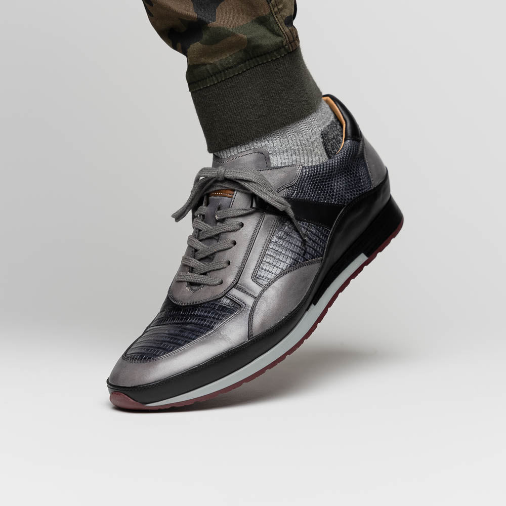 Mezlan Lizard & Leather Sneaker Black / Grey (AX4873-L)