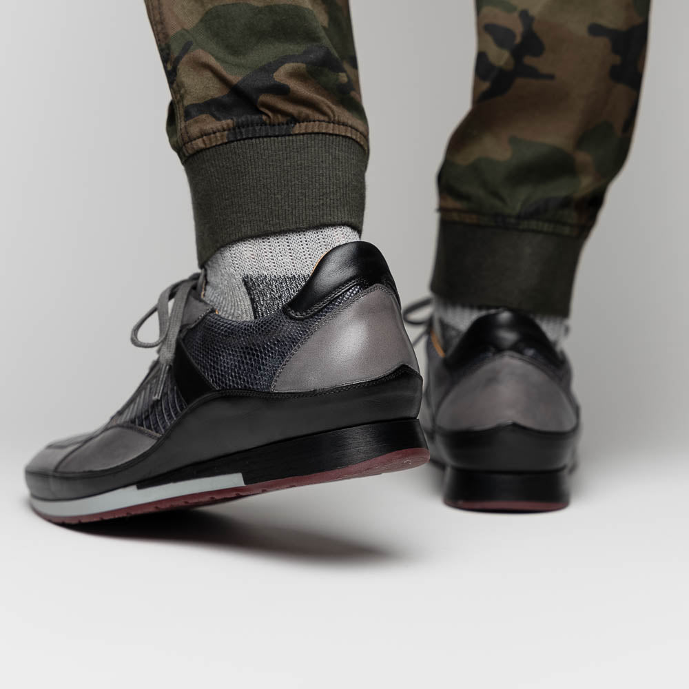 Mezlan Lizard & Leather Sneaker Black / Grey (AX4873-L)