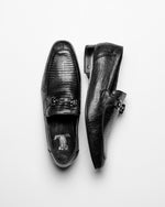 Lombardy Lizard Teju Bit Loafers Black